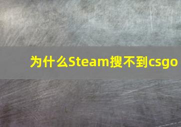 为什么Steam搜不到csgo