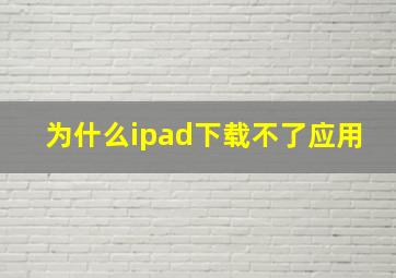 为什么ipad下载不了应用