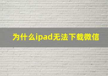 为什么ipad无法下载微信