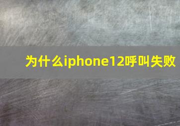 为什么iphone12呼叫失败