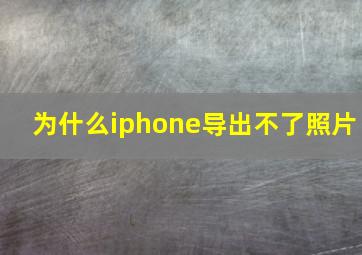 为什么iphone导出不了照片