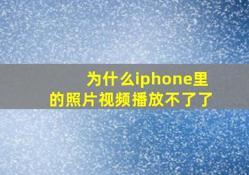 为什么iphone里的照片视频播放不了了