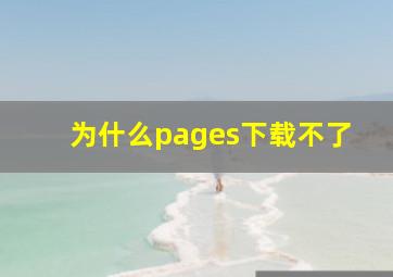 为什么pages下载不了