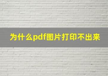 为什么pdf图片打印不出来