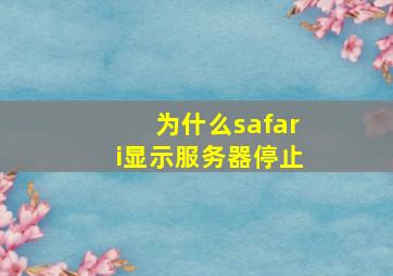 为什么safari显示服务器停止