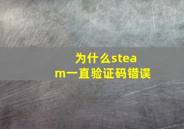 为什么steam一直验证码错误