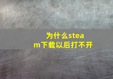 为什么steam下载以后打不开