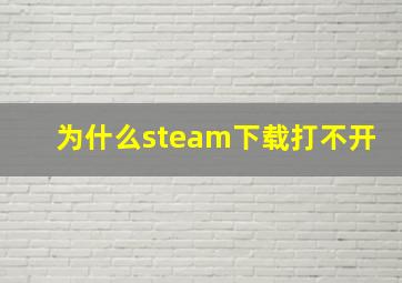 为什么steam下载打不开