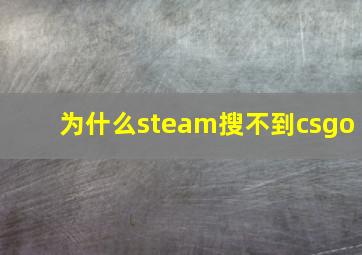 为什么steam搜不到csgo