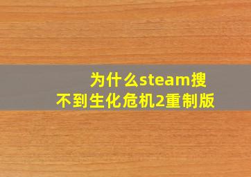 为什么steam搜不到生化危机2重制版