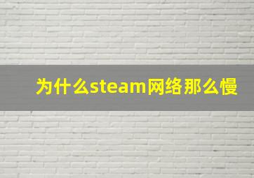 为什么steam网络那么慢