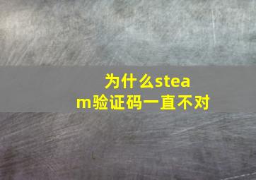 为什么steam验证码一直不对