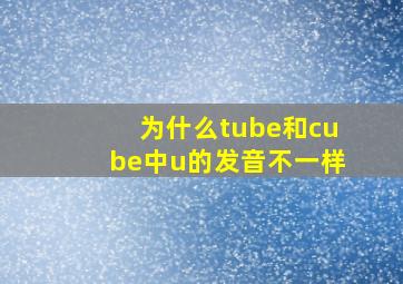 为什么tube和cube中u的发音不一样