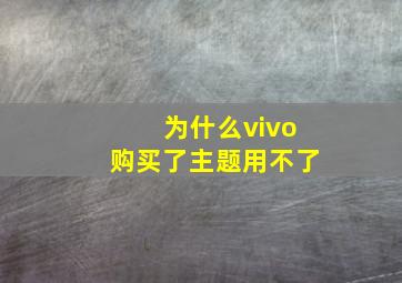 为什么vivo购买了主题用不了