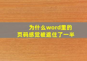 为什么word里的页码感觉被遮住了一半