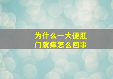 为什么一大便肛门就痒怎么回事