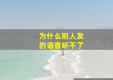 为什么别人发的语音听不了