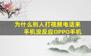 为什么别人打视频电话来手机没反应OPPO手机