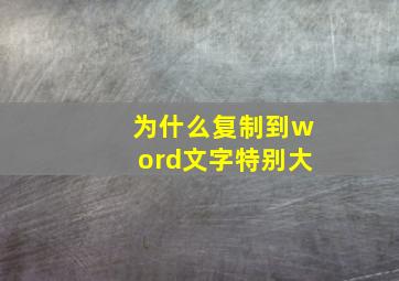 为什么复制到word文字特别大