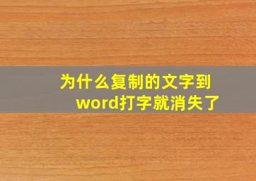 为什么复制的文字到word打字就消失了