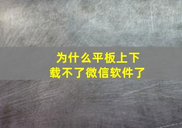 为什么平板上下载不了微信软件了