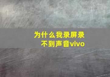 为什么我录屏录不到声音vivo