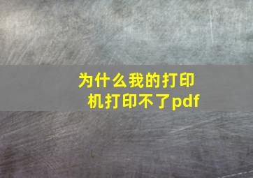 为什么我的打印机打印不了pdf