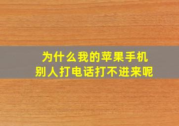 为什么我的苹果手机别人打电话打不进来呢