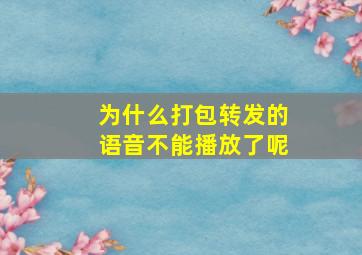 为什么打包转发的语音不能播放了呢