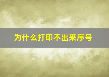 为什么打印不出来序号