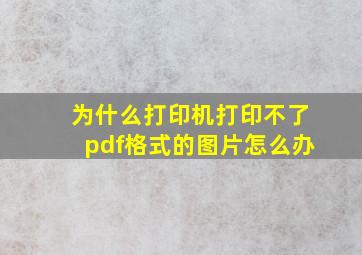 为什么打印机打印不了pdf格式的图片怎么办