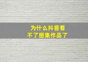 为什么抖音看不了图集作品了