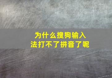 为什么搜狗输入法打不了拼音了呢