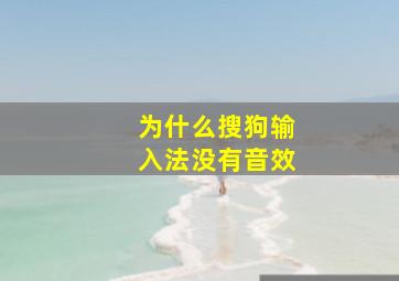 为什么搜狗输入法没有音效