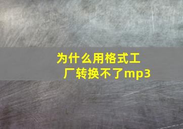 为什么用格式工厂转换不了mp3