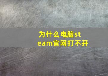 为什么电脑steam官网打不开