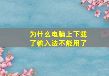 为什么电脑上下载了输入法不能用了