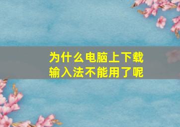 为什么电脑上下载输入法不能用了呢