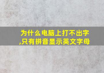 为什么电脑上打不出字,只有拼音显示英文字母