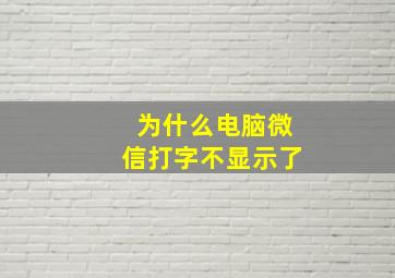 为什么电脑微信打字不显示了