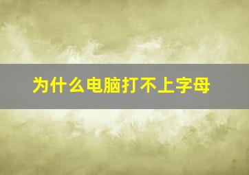 为什么电脑打不上字母