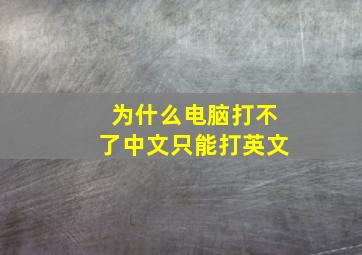 为什么电脑打不了中文只能打英文