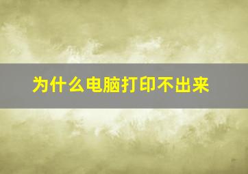 为什么电脑打印不出来