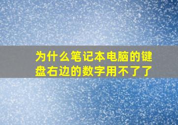 为什么笔记本电脑的键盘右边的数字用不了了