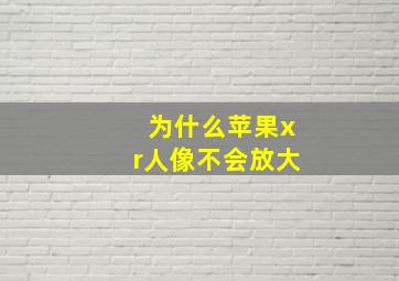 为什么苹果xr人像不会放大