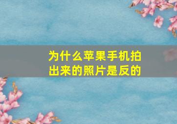 为什么苹果手机拍出来的照片是反的