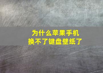 为什么苹果手机换不了键盘壁纸了