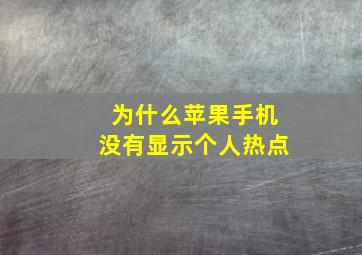 为什么苹果手机没有显示个人热点