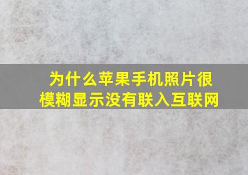 为什么苹果手机照片很模糊显示没有联入互联网