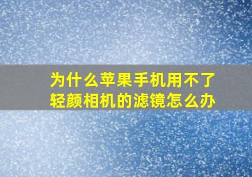 为什么苹果手机用不了轻颜相机的滤镜怎么办